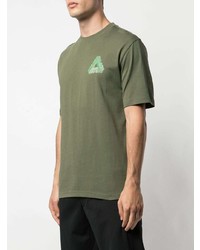 olivgrünes T-Shirt mit einem Rundhalsausschnitt von Palace