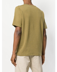 olivgrünes T-Shirt mit einem Rundhalsausschnitt von S.N.S. Herning