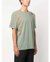 olivgrünes T-Shirt mit einem Rundhalsausschnitt von Stone Island