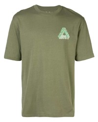 olivgrünes T-Shirt mit einem Rundhalsausschnitt von Palace