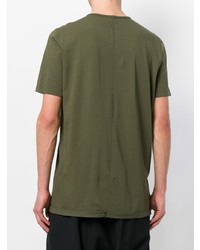 olivgrünes T-Shirt mit einem Rundhalsausschnitt von Rick Owens DRKSHDW