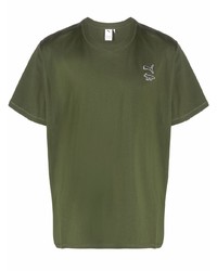 olivgrünes T-Shirt mit einem Rundhalsausschnitt von Puma