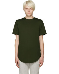 olivgrünes T-Shirt mit einem Rundhalsausschnitt von Pyer Moss