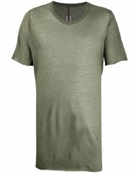 olivgrünes T-Shirt mit einem Rundhalsausschnitt von Rick Owens