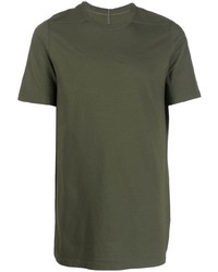 olivgrünes T-Shirt mit einem Rundhalsausschnitt von Rick Owens