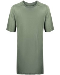 olivgrünes T-Shirt mit einem Rundhalsausschnitt von Rick Owens