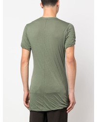 olivgrünes T-Shirt mit einem Rundhalsausschnitt von Rick Owens