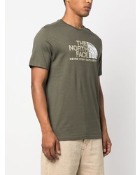 olivgrünes T-Shirt mit einem Rundhalsausschnitt von The North Face