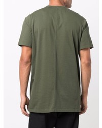 olivgrünes T-Shirt mit einem Rundhalsausschnitt von Rick Owens