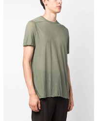 olivgrünes T-Shirt mit einem Rundhalsausschnitt von Rick Owens