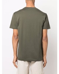 olivgrünes T-Shirt mit einem Rundhalsausschnitt von Roberto Collina