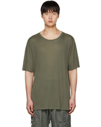 olivgrünes T-Shirt mit einem Rundhalsausschnitt von SIR.