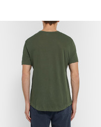 olivgrünes T-Shirt mit einem Rundhalsausschnitt von James Perse