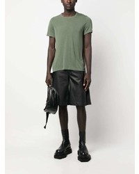 olivgrünes T-Shirt mit einem Rundhalsausschnitt von Rick Owens