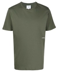 olivgrünes T-Shirt mit einem Rundhalsausschnitt von Soulland