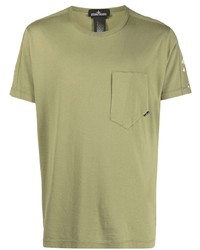 olivgrünes T-Shirt mit einem Rundhalsausschnitt von Stone Island Shadow Project