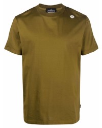 olivgrünes T-Shirt mit einem Rundhalsausschnitt von Stone Island Shadow Project