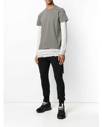 olivgrünes T-Shirt mit einem Rundhalsausschnitt von Rick Owens