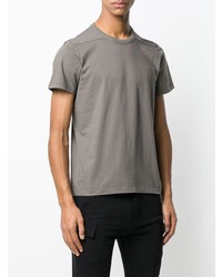 olivgrünes T-Shirt mit einem Rundhalsausschnitt von Rick Owens