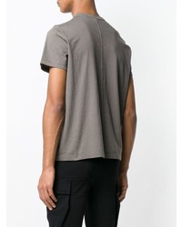 olivgrünes T-Shirt mit einem Rundhalsausschnitt von Rick Owens