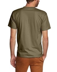 olivgrünes T-Shirt mit einem Rundhalsausschnitt
