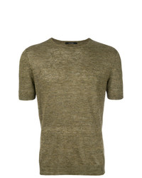 olivgrünes T-Shirt mit einem Rundhalsausschnitt von Tagliatore