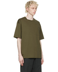 olivgrünes T-Shirt mit einem Rundhalsausschnitt von Acne Studios