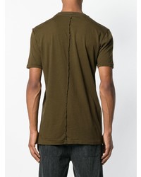 olivgrünes T-Shirt mit einem Rundhalsausschnitt von Damir Doma