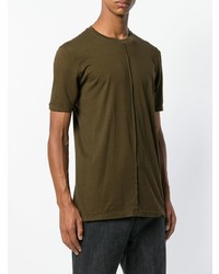 olivgrünes T-Shirt mit einem Rundhalsausschnitt von Damir Doma
