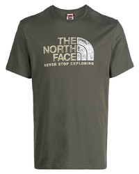 olivgrünes T-Shirt mit einem Rundhalsausschnitt von The North Face