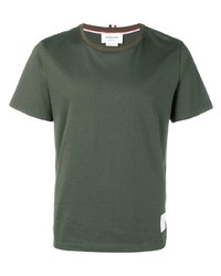 olivgrünes T-Shirt mit einem Rundhalsausschnitt von Thom Browne