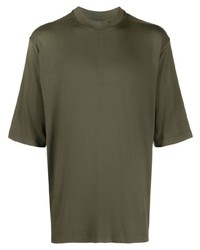 olivgrünes T-Shirt mit einem Rundhalsausschnitt von Thom Krom