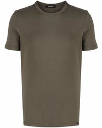 olivgrünes T-Shirt mit einem Rundhalsausschnitt von Tom Ford