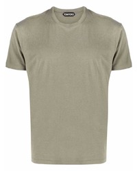 olivgrünes T-Shirt mit einem Rundhalsausschnitt von Tom Ford