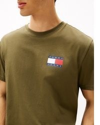 olivgrünes T-Shirt mit einem Rundhalsausschnitt von Tommy Jeans