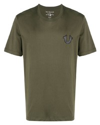 olivgrünes T-Shirt mit einem Rundhalsausschnitt von True Religion