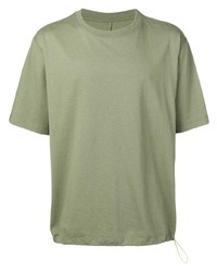 olivgrünes T-Shirt mit einem Rundhalsausschnitt von Unravel Project