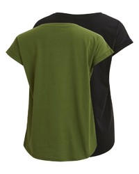 olivgrünes T-Shirt mit einem Rundhalsausschnitt von Vila