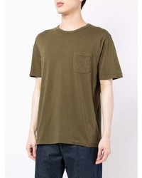olivgrünes T-Shirt mit einem Rundhalsausschnitt von YMC