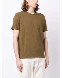 olivgrünes T-Shirt mit einem Rundhalsausschnitt von YMC
