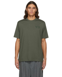 olivgrünes T-Shirt mit einem Rundhalsausschnitt von Y-3