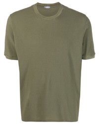 olivgrünes T-Shirt mit einem Rundhalsausschnitt von Zanone