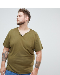 olivgrünes T-Shirt mit einem V-Ausschnitt von ASOS DESIGN