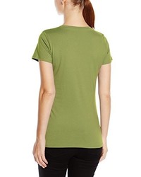 olivgrünes T-Shirt mit einem V-Ausschnitt von Stedman Apparel