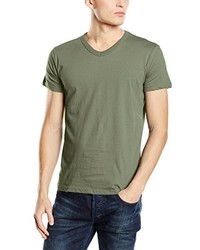 olivgrünes T-Shirt mit einem V-Ausschnitt von Stedman Apparel