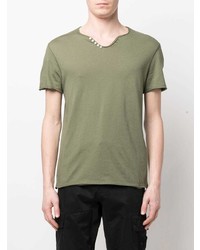 olivgrünes T-shirt mit einer Knopfleiste von Zadig & Voltaire