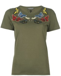 olivgrünes T-shirt von Alexander McQueen