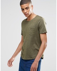 olivgrünes T-shirt von Selected