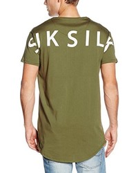 olivgrünes T-shirt von Sik Silk