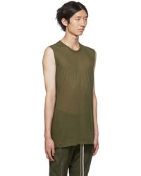 olivgrünes Trägershirt von Rick Owens